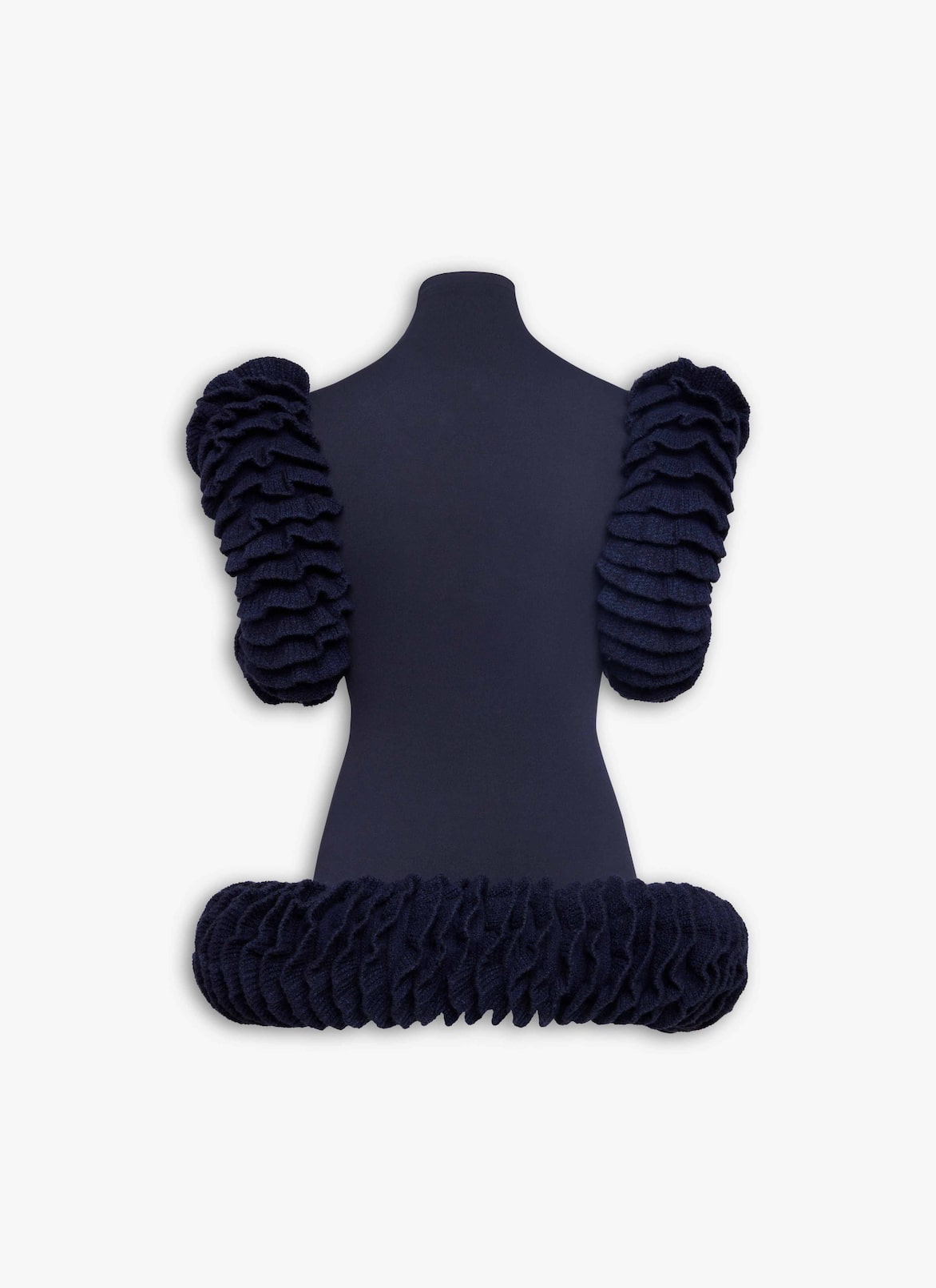 TWEED KNIT RUFFLE TOP ALAÏA MARINE TWEED KNIT RUFFLE TOP